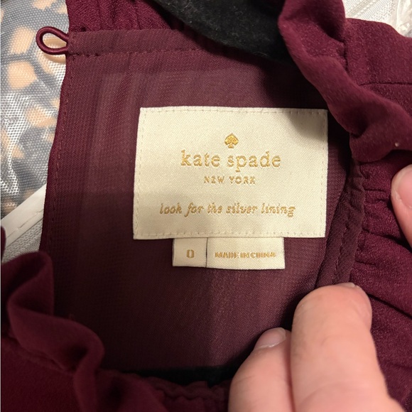 Kate Spade Burgundy Ruffle Dress - Picture 4 of 5